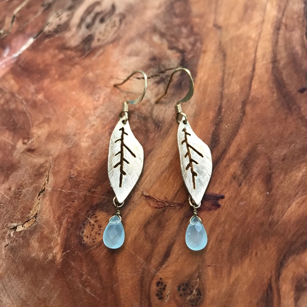 Gold leaf earrings